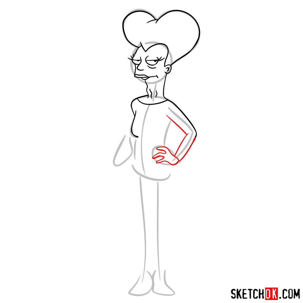 How to draw Mom from Futurama -  step 06